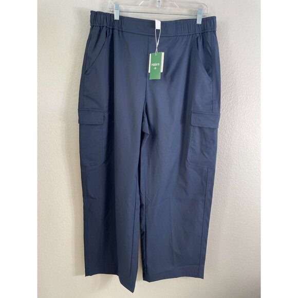 NEW Halara Womens XL Navy Cargo Pants Elastic Waist Pull On Wide Leg - Picture 1 of 8